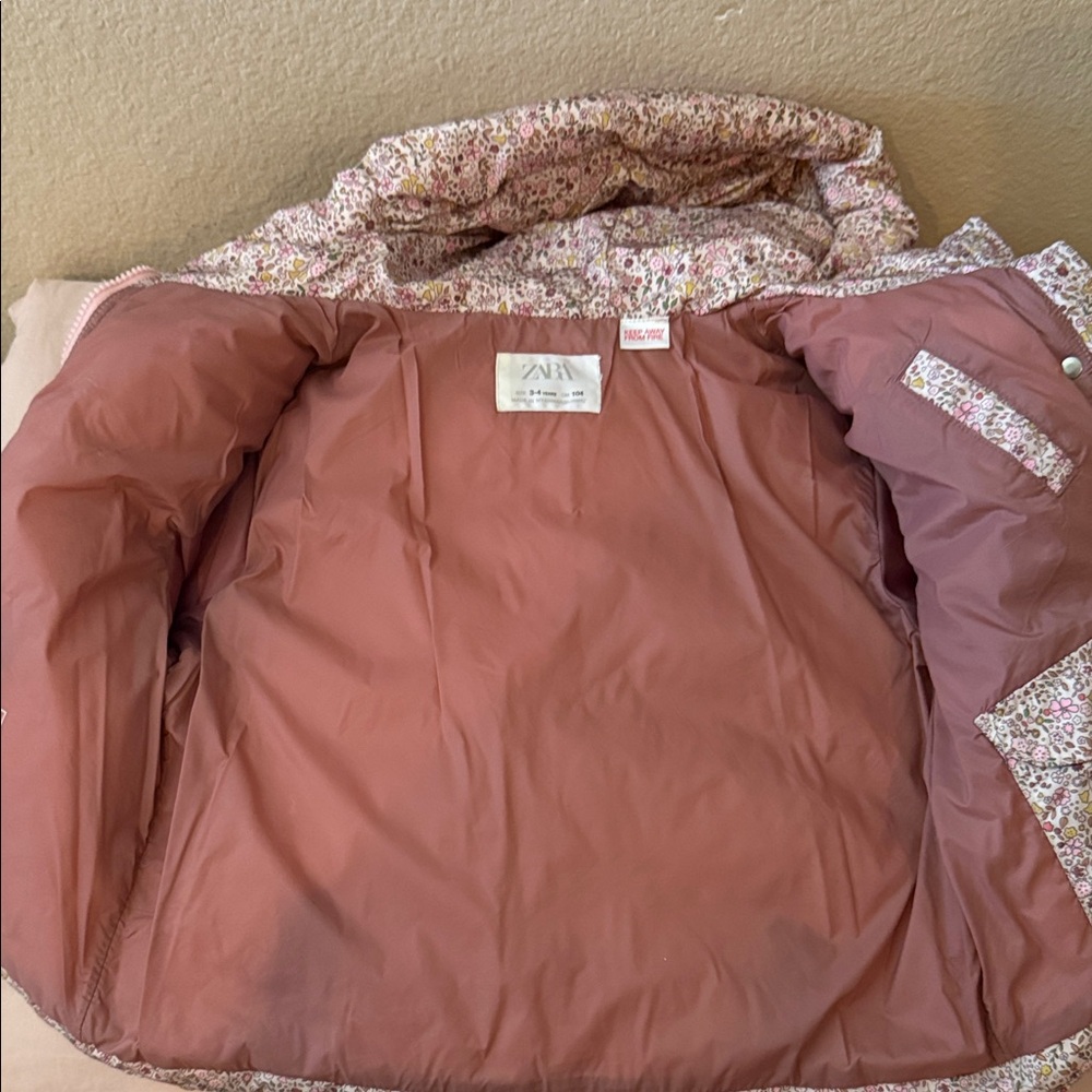 Zara Floral Jacket with Pink Interior